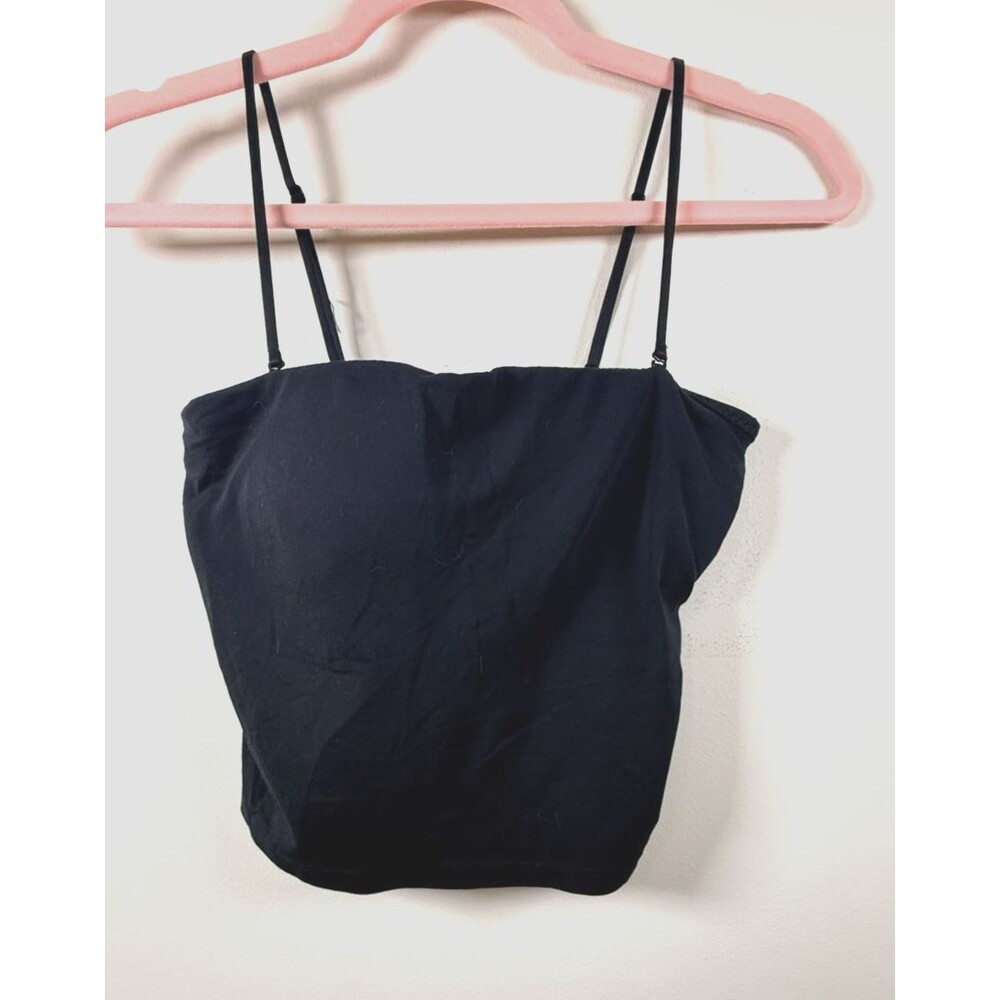 UNIQLO Womens Black Solid Sweetheart Spaghetti Strap Sleeveless Cami Top - M